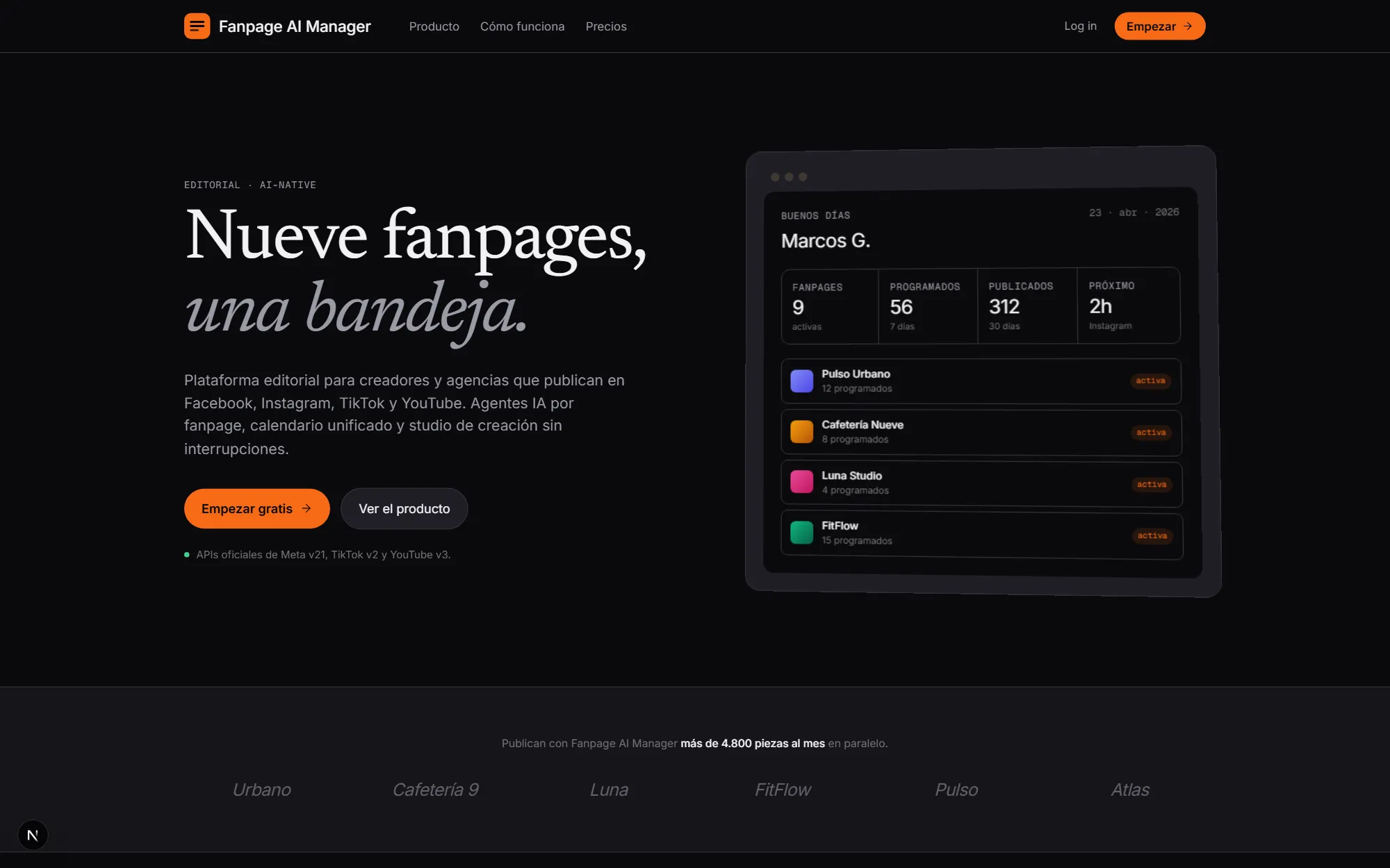 Fanpage AI Manager — interfaz