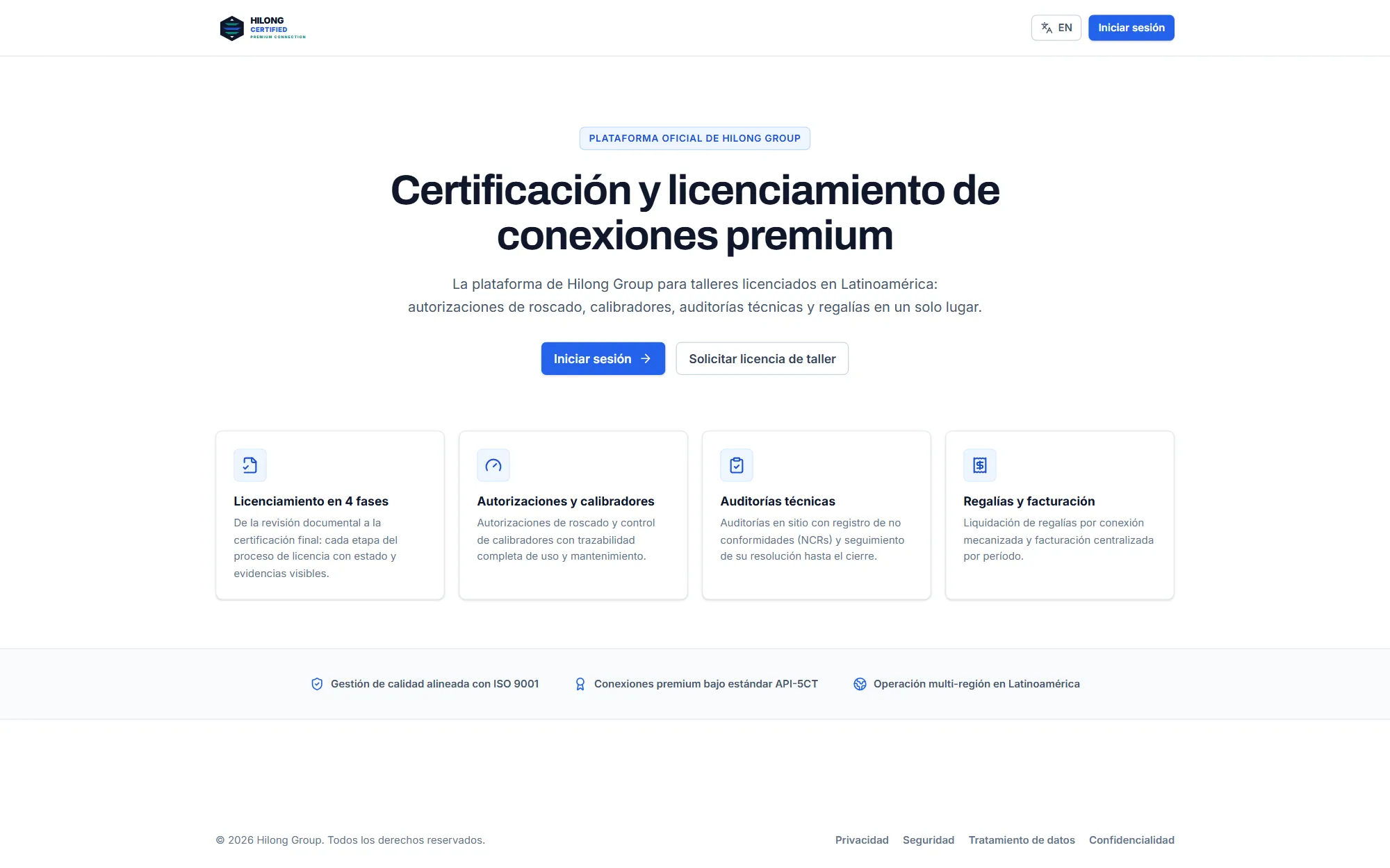 Hilong LCR — interfaz